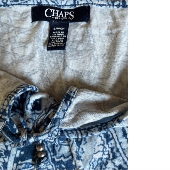 CHAPS Denim Collection Short Sleeve Top - Picture 3 of 5